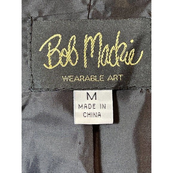 Bob Mackie Wearable Art Ladies M Lines Fleece Jacket Faux Fur Collar - Picture 4 of 7